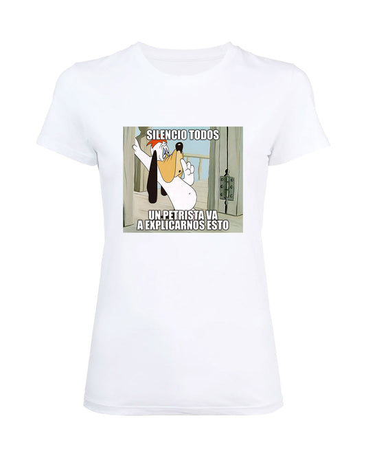 Camiseta “Silencio: un petrista va a explicar algo” – Edición Humor Político